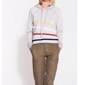 SUNDRY Anthropologie cropped hooded Sweatshirt, Size Small